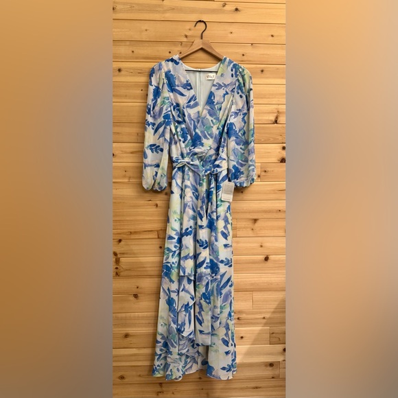 Eliza J Dresses & Skirts - NWT Eliza J Size 10 Floral Long Sleeve Ruffled Hi Low Maxi Dress Party Wedding